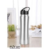 Pipetli Çift Katmanlı Hem Sıcak Hem Soğuk Muhafazalı Termos Sportif Emzikli Matara Suluk 500 ML - Metal