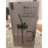 Pipetli Köseli Borosilikat Cam Bardak, Şık ve Dayanıklı Tasarım - Seçenek 1