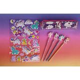 Pippa Unicorn Başlıklı 4 Lü Yumurtlayan Kalem Stickers Ve Kalem Çantası Seti