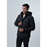 Pique BRONX26 Erkek Mont Baskı Detaylı Kapitone Astarlı Softshell Mont - 2XL - Siyah