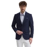 Pique Erkek Koyu Lacivert Sivri Yaka Esnek Poliviskon Kumaşlı Slim Fit Spor Blazer Ceket Lacivert 56