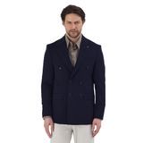 Pique Erkek Lacivert Kruvaze Sivri Yaka Esnek Poliviskon Kumaşlı Slim Fit Spor Blazer Ceket Lacivert 52