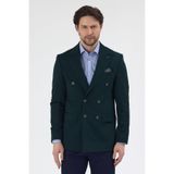 Pique Erkek Yeşil Kruvaze Sivri Yaka Esnek Poliviskon Kumaşlı Slim Fit Spor Blazer Ceket Yeşil 46
