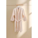 Piquea Kimono Bornoz – %100 Pamuk , Unisex - S - M - Ekru