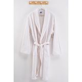 Piquea Şalyaka Bornoz – %100 Pamuk , Unisex - L - XL - Beyaz