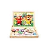 Piramigo Piramigo Okul Öncesi Mıknatıslı Yazı Çizim Tahtası Aslanlı Tema - Magnetic Puzzle
