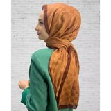 Piramit 00876 Çikolata Dama Desenli Monogram Kadın Şal