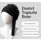 Piramit Aslı Dikişşiz Fırfırlı Bone Siyah