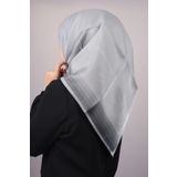PİRAMİT Düz Renk Simli Bantlı Abiye Eşarp - Desen-07 - Renk-02