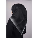 PİRAMİT Düz Renk Simli Bantlı Abiye Eşarp - Desen-07 - Renk-26