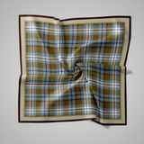 Piramit Naturel Eşarp | Ekose - Hardal Sarısı - 90 x 90 cm