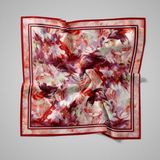 Piramit Naturel Eşarp | Gizem - Kırmızı - 90 x 90 cm
