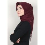 PİRAMİT Simli Eşarp Bordo