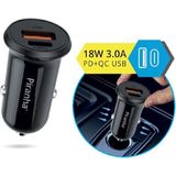 Piranha 3378 18W 3.0A USB ve Type C Hızlı Araç Çakmak Şarj Aleti - Siyah