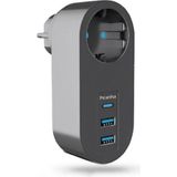 Piranha 45515 Termal Akım Korumalı Priz / 2 x USB - 1 x Type-C Girişli - Beyaz
