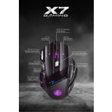 Piranha 7635 X7 RGB LED Işıklı Gaming Mouse / 7 Tuşlu Oyuncu Mouse / 800/1200/1600/2400 DPI / Kumaş Kablo