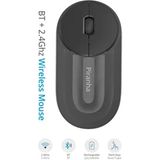 Piranha 7657 Bluetooth + 2.4 Ghz Optik Şarj Edilebilir Sessiz Tuşlu Kablosuz Mouse - Siyah