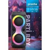Piranha 7862 Rgb Parti Boy Bluetooth Hoparlör | Tws Bağlantı | USB Disk Girişi | Güçlü Bass | 39 x 17 cm - Siyah