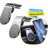 Piranha Izgara Tipi Telefon Tutucu/Aluminyum Govde Miknatisli/Ultra Hafif/Parlak Gumus Renk