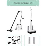 Pirantech CB-102A Buharlı Temizlik Makinesi // M-210 Şarjlı Islak & Kuru Zemin Temizleyici - Beyaz