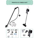 Pirantech CB-103A Buharlı Temizlik Makinesi // EK-200 Torbasız Kablolu Dikey Süpürge Elektrikli Süpürge - Beyaz