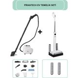 Pirantech CB-103A Buharlı Temizlik Makinesi // M-210 Şarjlı Islak & Kuru Zemin Temizleyici - Beyaz