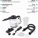 PiranTech CB-902 Beyaz 1500 2 3 Bar Buharlı Temizleyici Buharlı Temizlik Makinesi