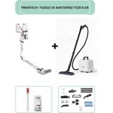 Pirantech ES-330 Pro Dikey Süpürge & CB-105A Profesyonel Buharlı Temizleyici - Beyaz