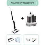 Pirantech KT-703 Koltuk ve Halı Yıkama Makinesi & CB702 Buharlı Mop | Halı ve Sert Zemin Temizleyici - Beyaz