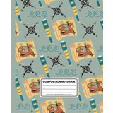 Pirate Treasure Map Composition Notebook for Kids | Wide-Ruled Journal with Binoculars, Compass & Map: Fun Pirate Adventure Writing Notebook – 120 ... Cover, 7.5 x 9.25 – Great for School & Gifts