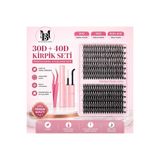 PİRAYE AKSESUAR DIY Kirpik -Takma Kirpik Seti 280'li Yapıştırıcı Sabitleyici Çıkarıcı Remover Kirpik Cımbızı 30D-40D