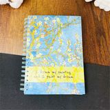 Piraye Gift Badem Çiçeği Tasarımlı Çizgisiz Spiralli Defter