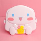 Piraye Gift Kawaii Cinnamoroll Bölmeli Plastik Kaşıklı Beslenme Yemek Kabı Pembe