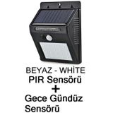 Pır+cdr+dim Sensörlü 20 Led Solar Güneş Enerjili Su Geçirmez Duvar Lambası