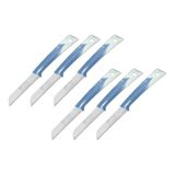 Pirge Pure Line Solingen Meyve Bıçağı Seti 6'lı Mavi - Paslanmaz Çelik Tırtıklı Sebze Meyve Bıçağı