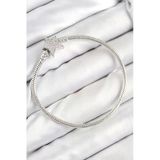 Pirinç Charm Zirkon Taşlı Yıldız Model Gümüş Renk Kadın Bileklik - TJ-BB7804