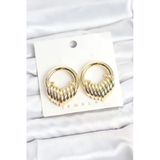 Pirinç Gold Renk Halka Sarmal Model Vintage Kadın Küpe - Ebj260130w39353
