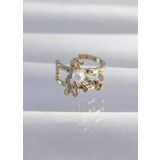 Pirinç Gold Renk İncili Ahtapot Earcuff Küpe - EBJ240820W26733