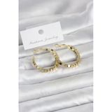 Pirinç Gold Renk Kare Halka Model Kadın Küpe - Tj-Bkp11774
