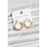 Pirinç Gold Renk Küçük Tırtıklı Halka Model Kadın Küpe - Tj-Bkp11605