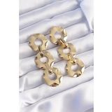 Pirinç Gold Renk Oval Ayna Model Sallantılı Küpe