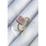 Pirinç Gold Renk Pembe Zirkon Taşlı Kadın Yüzük Vice1395 2335