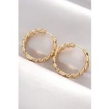 Pirinç Gold Renk Zincir Model Halka Küpe