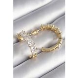 Pirinc Gold Renk Zirkon Tasli Halka Model Kadin Kupe - Tj-Bkp8609