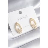 Pirinç Gold Renk Zirkon Taşlı Kadın Küpe - Tj-bkp8444