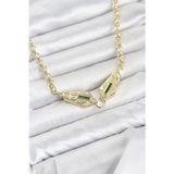 Pirinç Gold Renk Zirkon Taşlı Serenay Kolye - Ebj260701w44205