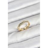 Pirinç Gold Renk Zirkon Taşlı Vintage Kadın Yüzük 5886