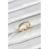 Pirinç Gold Renk Zirkon Taşlı Vintage Kadın Yüzük Eb-53-Vice/(1395) 2917