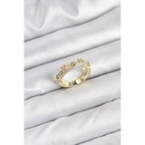 Pirinç Gold Renk Zirkon Taşlı Vintage Kadın Yüzük - EBJ250927W37919