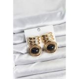 Pirinç Gold Siyah Renk Vintage Kadın Küpe